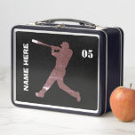 Personalisierte Vintage Baseballnummer Metall Brotdose<br><div class="desc">Personalisiertes Vintages Baseballname Nummer Metal Lunch Box</div>