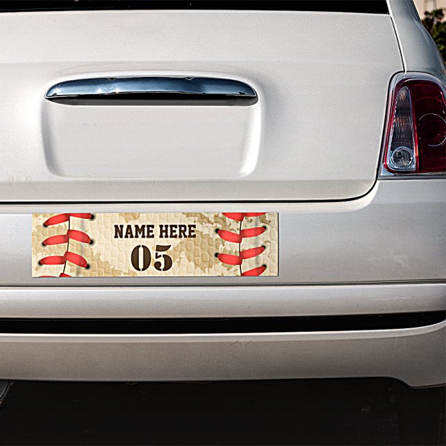 Personalisierte Vintage Baseballnummer Retro Autoaufkleber (Von Creator hochgeladen)