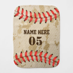 Personalisierte Vintage Baseballnummer Retro Baby Spucktuch