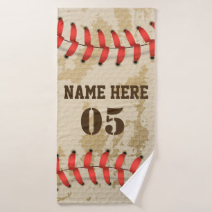 Personalisierte Vintage Baseballnummer Retro Badehandtuch
