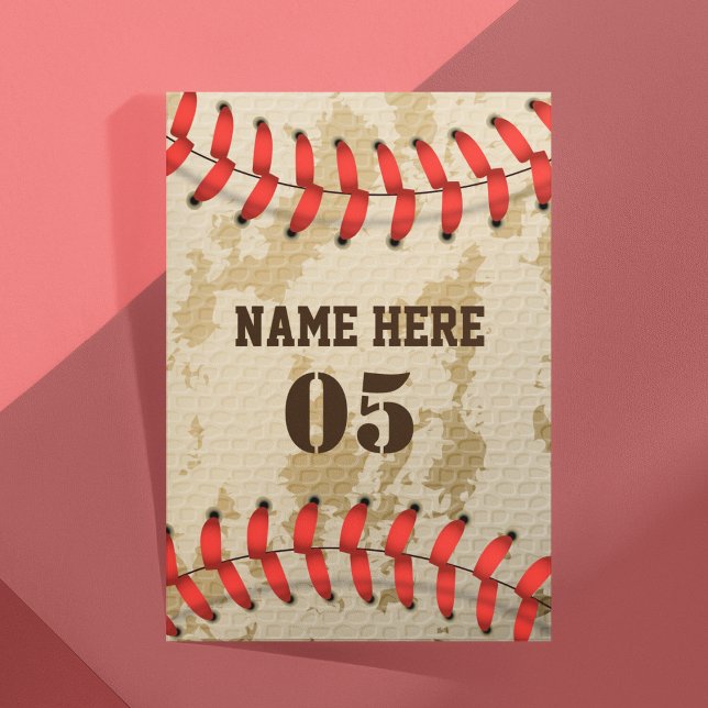 Personalisierte Vintage Baseballnummer Retro Briefpapier (Von Creator hochgeladen)