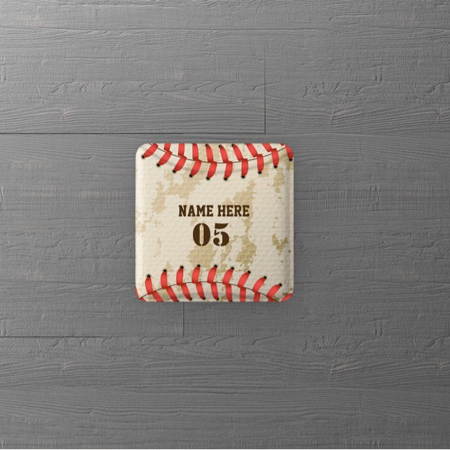 Personalisierte Vintage Baseballnummer Retro Button (Von Creator hochgeladen)