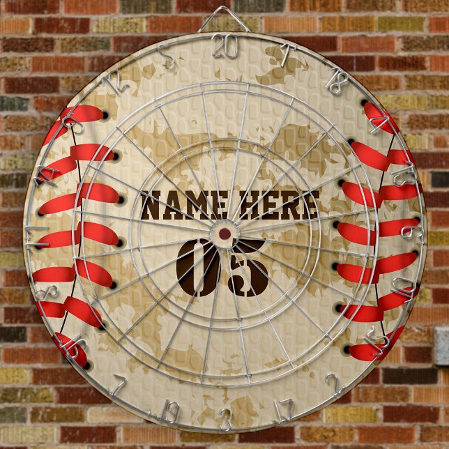 Personalisierte Vintage Baseballnummer Retro Dartscheibe (Von Creator hochgeladen)