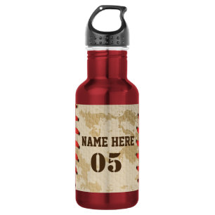 Personalisierte Vintage Baseballnummer Retro Edelstahlflasche