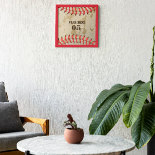 Personalisierte Vintage Baseballnummer Retro Fotodruck