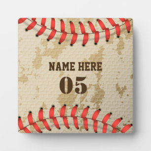 Personalisierte Vintage Baseballnummer Retro Fotoplatte