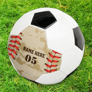 Personalisierte Vintage Baseballnummer Retro Fußball