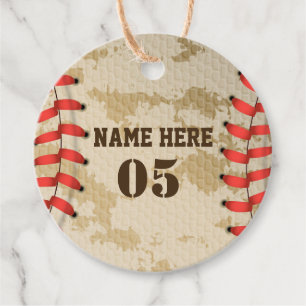 Personalisierte Vintage Baseballnummer Retro Geschenkanhänger