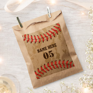 Personalisierte Vintage Baseballnummer Retro Geschenktütchen