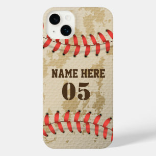 Personalisierte Vintage Baseballnummer Retro iPhone 14 Plus Hülle