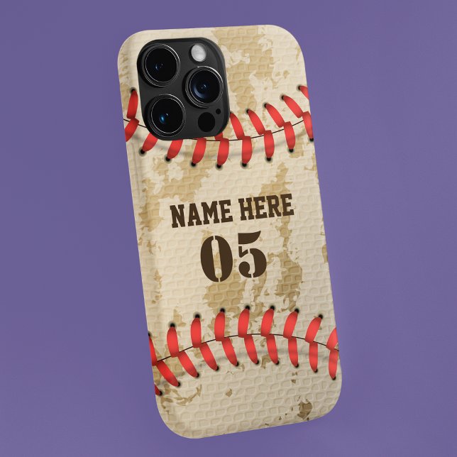 Personalisierte Vintage Baseballnummer Retro iPhone Hülle (Von Creator hochgeladen)