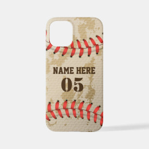 Personalisierte Vintage Baseballnummer Retro iPhone 12 Mini Hülle