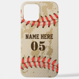 Personalisierte Vintage Baseballnummer Retro iPhone 12 Pro Max Hülle