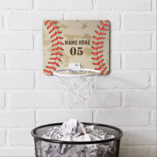 Personalisierte Vintage Baseballnummer Retro Mini Basketball Netz