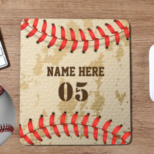 Personalisierte Vintage Baseballnummer Retro Mousepad