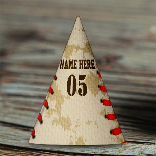 Personalisierte Vintage Baseballnummer Retro Partyhütchen