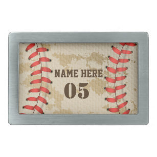 Personalisierte Vintage Baseballnummer Retro Rechteckige Gürtelschnalle