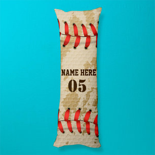 Personalisierte Vintage Baseballnummer Retro Seitenschläferkissen