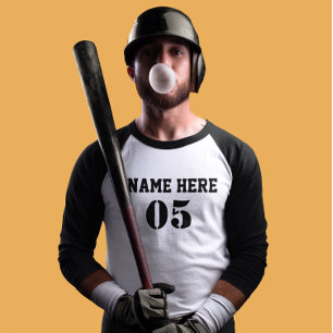 Personalisierte Vintage Baseballnummer Retro T-Shirt