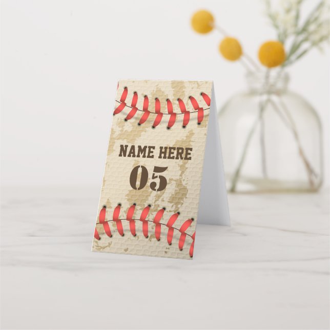 Personalisierte Vintage Baseballnummer Retro Terminkarte (Vorderseite)