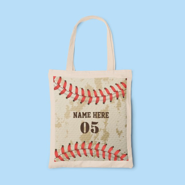 Personalisierte Vintage Baseballnummer Retro Tragetasche (Von Creator hochgeladen)