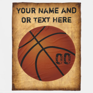Personalisierte Vintage Basketball-Fleece-Decke Fleecedecke