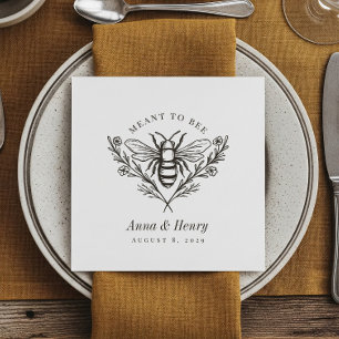 Personalisierte Vintage Bienenhochzeit "Meant to B Serviette