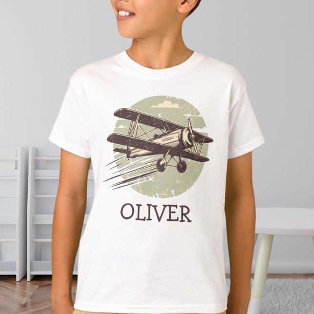 Personalisierte Vintage Biplane T-Shirt (Von Creator hochgeladen)