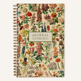 Personalisierte Vintage Blume Dot Grid Journal Notizbuch