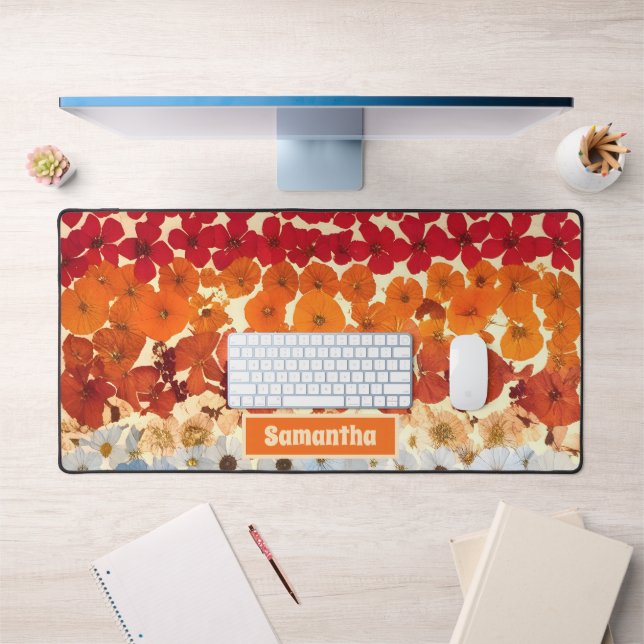 Personalisierte Vintage Blume Ombre Schreibtischunterlage (Büro 1)