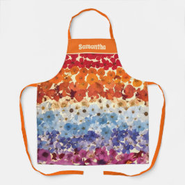 Personalisierte Vintage Blume Ombre Schürze