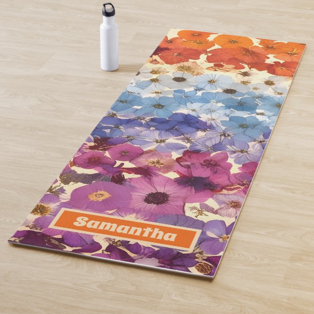 Personalisierte Vintage Blume Ombre Yogamatte (Beispiel)