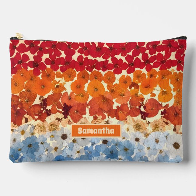 Personalisierte Vintage Blume Ombre Zubehörtasche (Vorderseite)