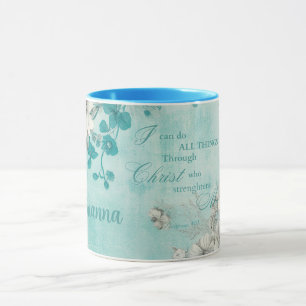 Personalisierte Vintage-Blumenmuster Tasse
