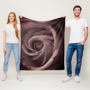 Personalisierte Vintage Blush-Rose Fleecedecke
