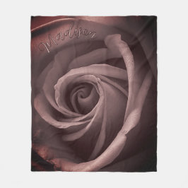 Personalisierte Vintage Blush-Rose Fleecedecke