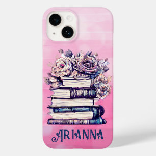 Personalisierte Vintage-Bücher und Rosen Case-Mate iPhone 14 Hülle