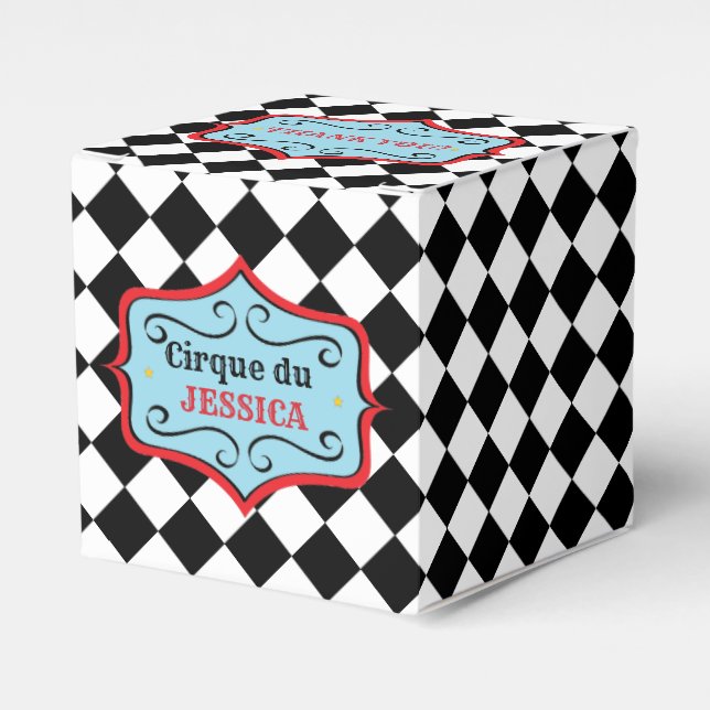 Personalisierte Vintage Circus-Begünstigungsbox Geschenkschachtel (Vorderseite)