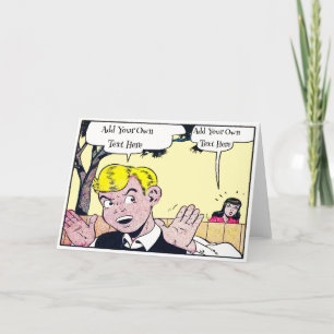 Personalisierte Vintage Comicen Dankeskarte