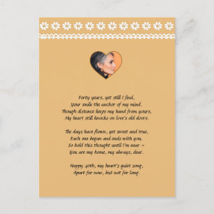 Personalisierte Vintage Daisy 40 Jahre Postkarte