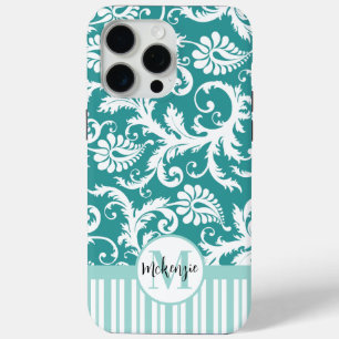 Personalisierte Vintage Damaskus-Änderung aquamari Case-Mate iPhone Hülle