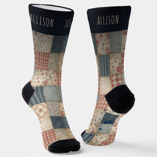 Personalisierte Vintage-Erinnerungsdecke mit indiv Socken (Gewinkelt)