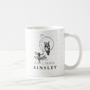 Personalisierte Vintage Eulen-Collage Tasse