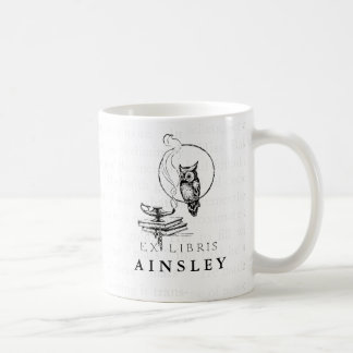 Personalisierte Vintage Eulen-Collage Tasse