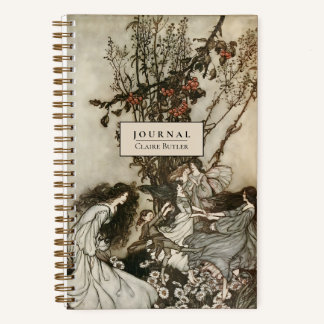 Personalisierte Vintage Fairies Art Dotted Journal Notizbuch