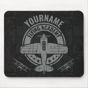 Personalisierte Vintage Flugzeugpilotenakademie Mousepad