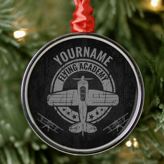 Personalisierte Vintage Flugzeugpilotenakademie Ornament Aus Metall (Von Creator hochgeladen)