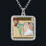 Personalisierte Vintage FotoCollage Versilberte Kette<br><div class="desc">Personalisierte Vintage FotoCollage</div>