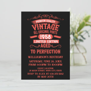 Personalisierte Vintage-Geburtstags-Cocktailparty Einladung