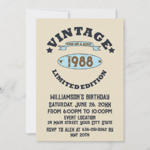 Personalisierte Vintage-Geburtstagscocktailparty Einladung